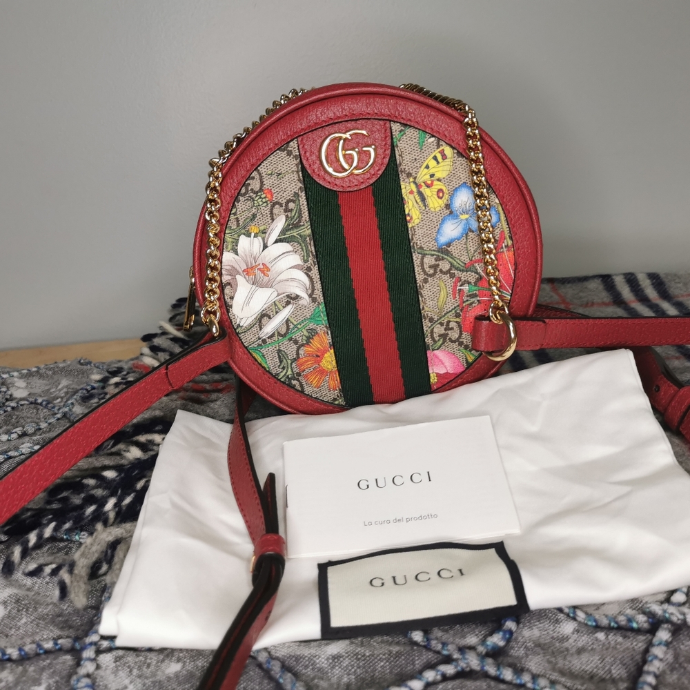 (Sold)100% Authentic Gucci Ophidia Supreme Canvas Floral Backpack
